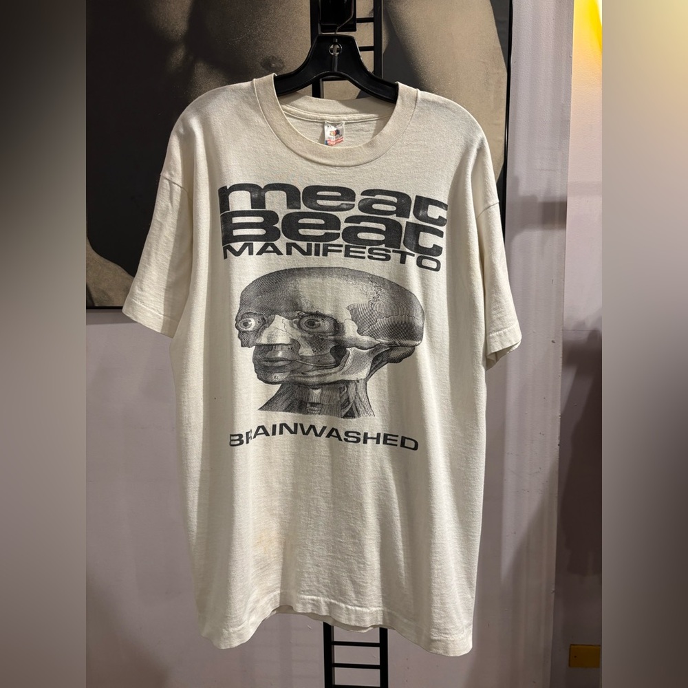 Meat Beat Manifesto Signed T shirt Vintage Brainwashed Mute Wax Trax size XL